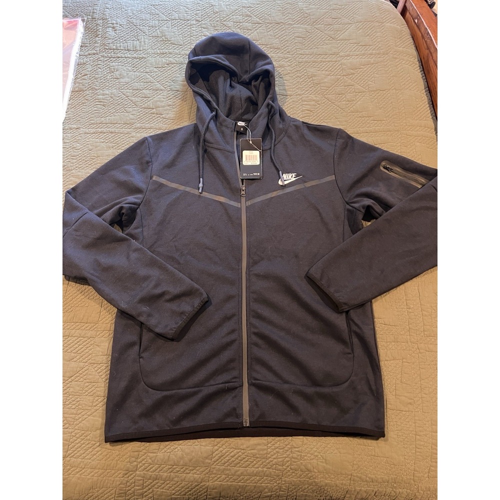 Nike Men's Full Zip Hoodie Black Small NWT Msrp $179.99